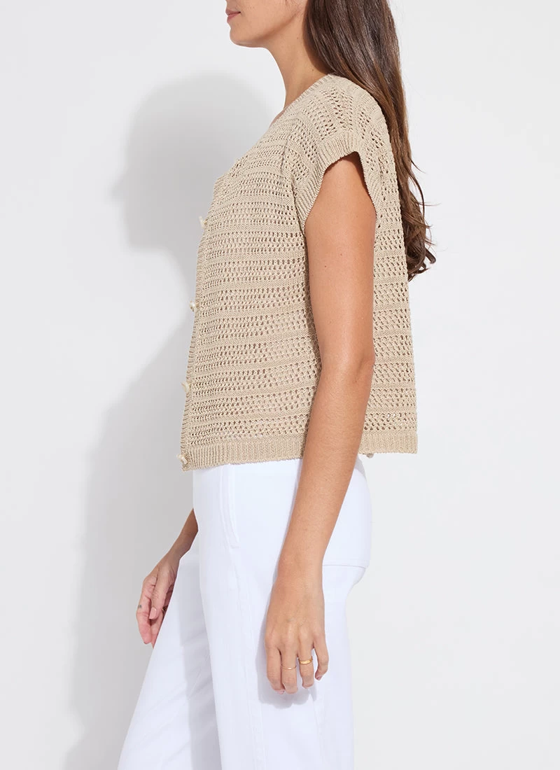 Brisa Linen Mesh Cardigan - Image 4