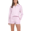 Cloud Fleece Quarter Zip In Pink