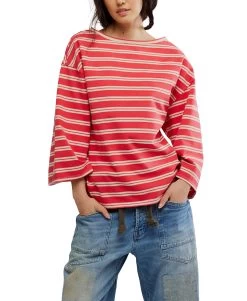 FREE PEOPLE C'est La Vie Tee In Red