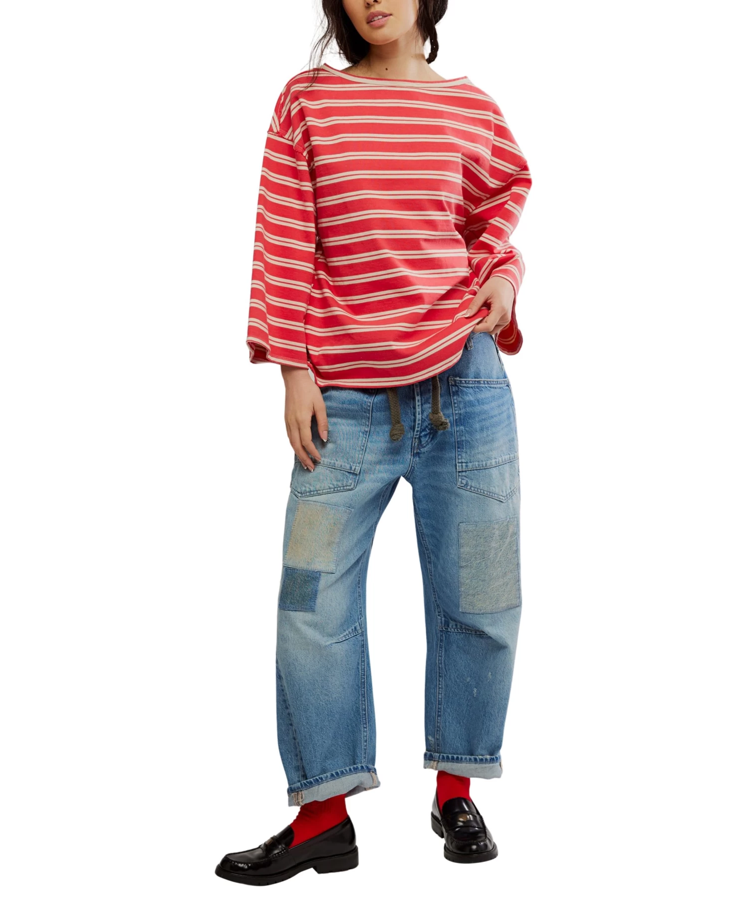 FREE PEOPLE C'est La Vie Tee In Red - Image 5