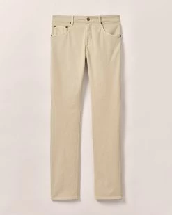 Carmel Sateen 5-Pocket Pants In Stone