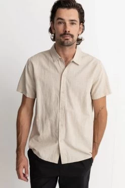 Rhythm Classic Linen Shirt In Sand