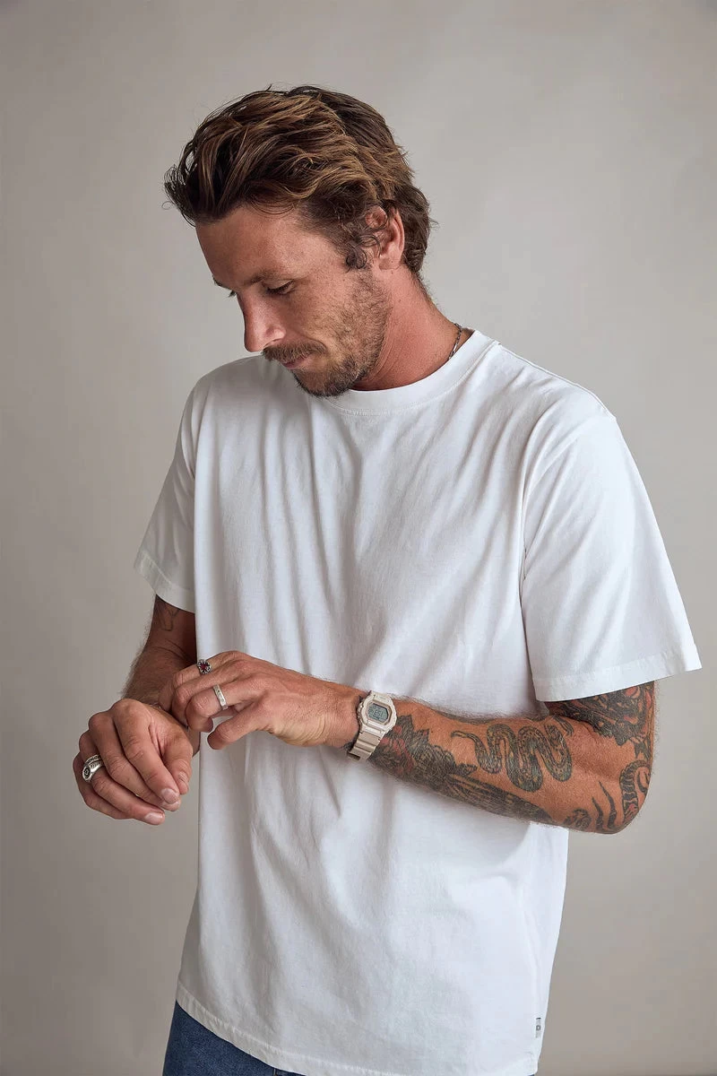 Rhythm Classic Vintage Tee In White - Image 3