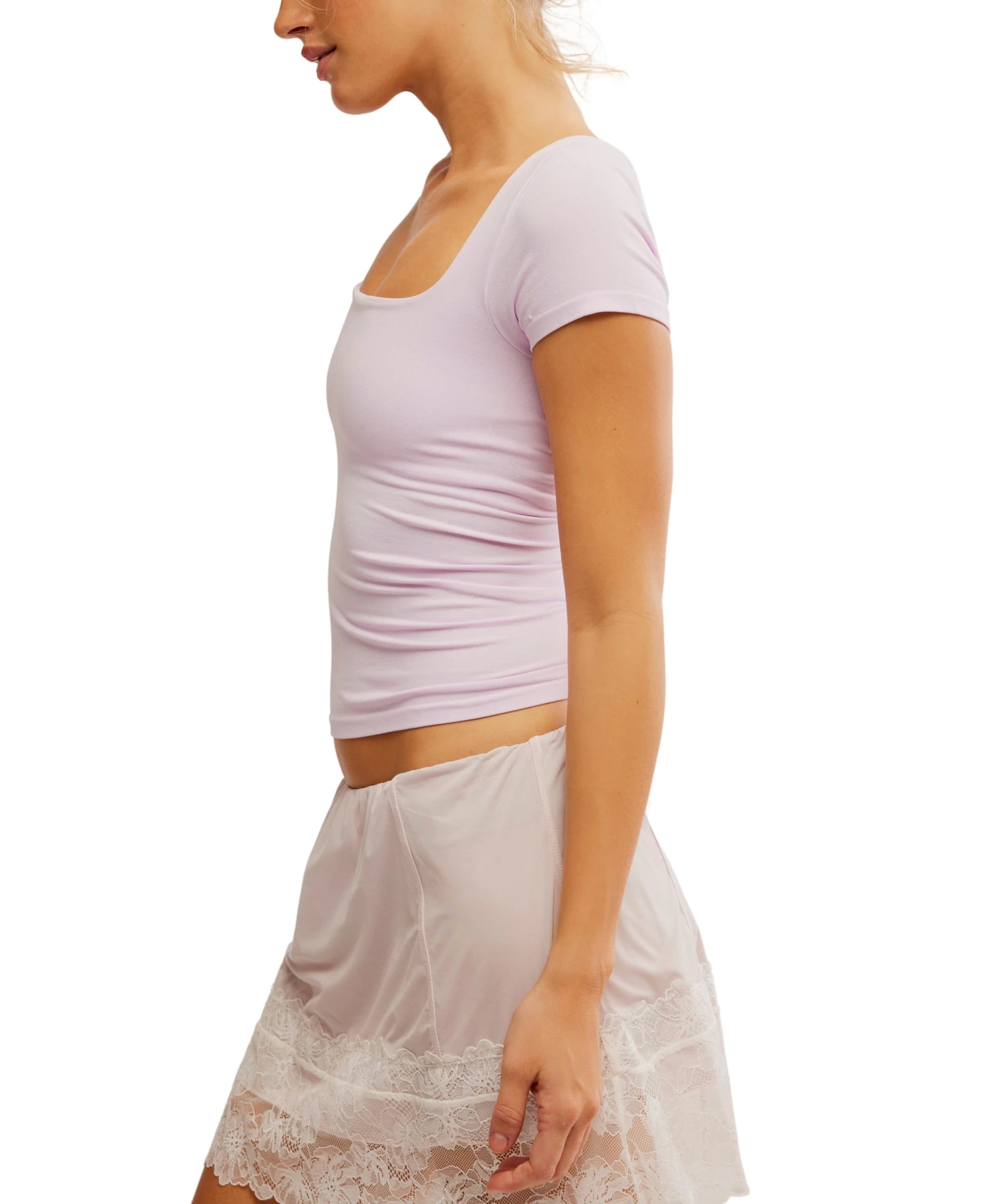 FREE PEOPLE Clean Lines Baby Tee In Falling Petal - Image 2