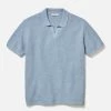 Marine Layer Conrad Sweater Polo In Washed Indigo
