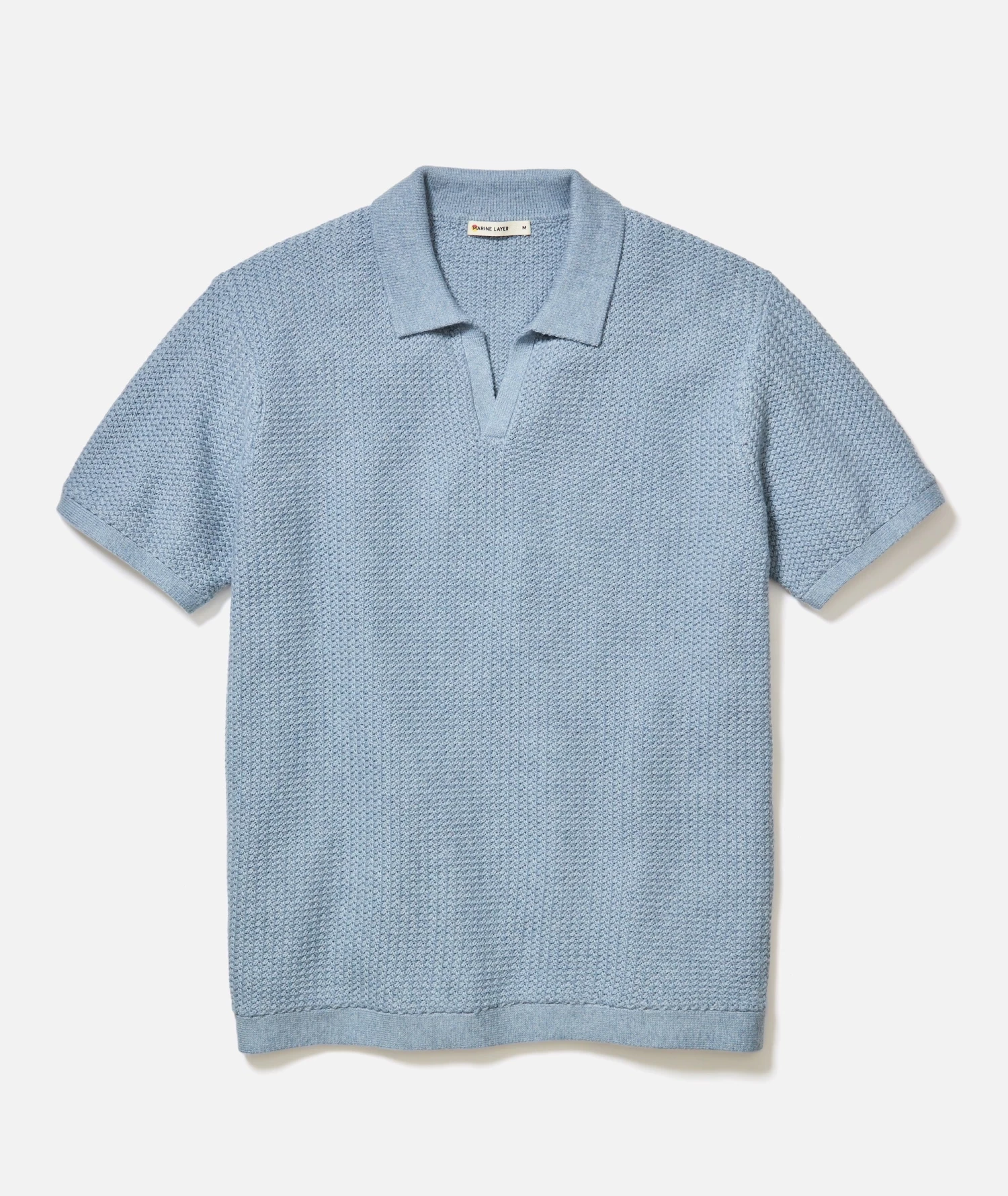 Marine Layer Conrad Sweater Polo In Washed Indigo
