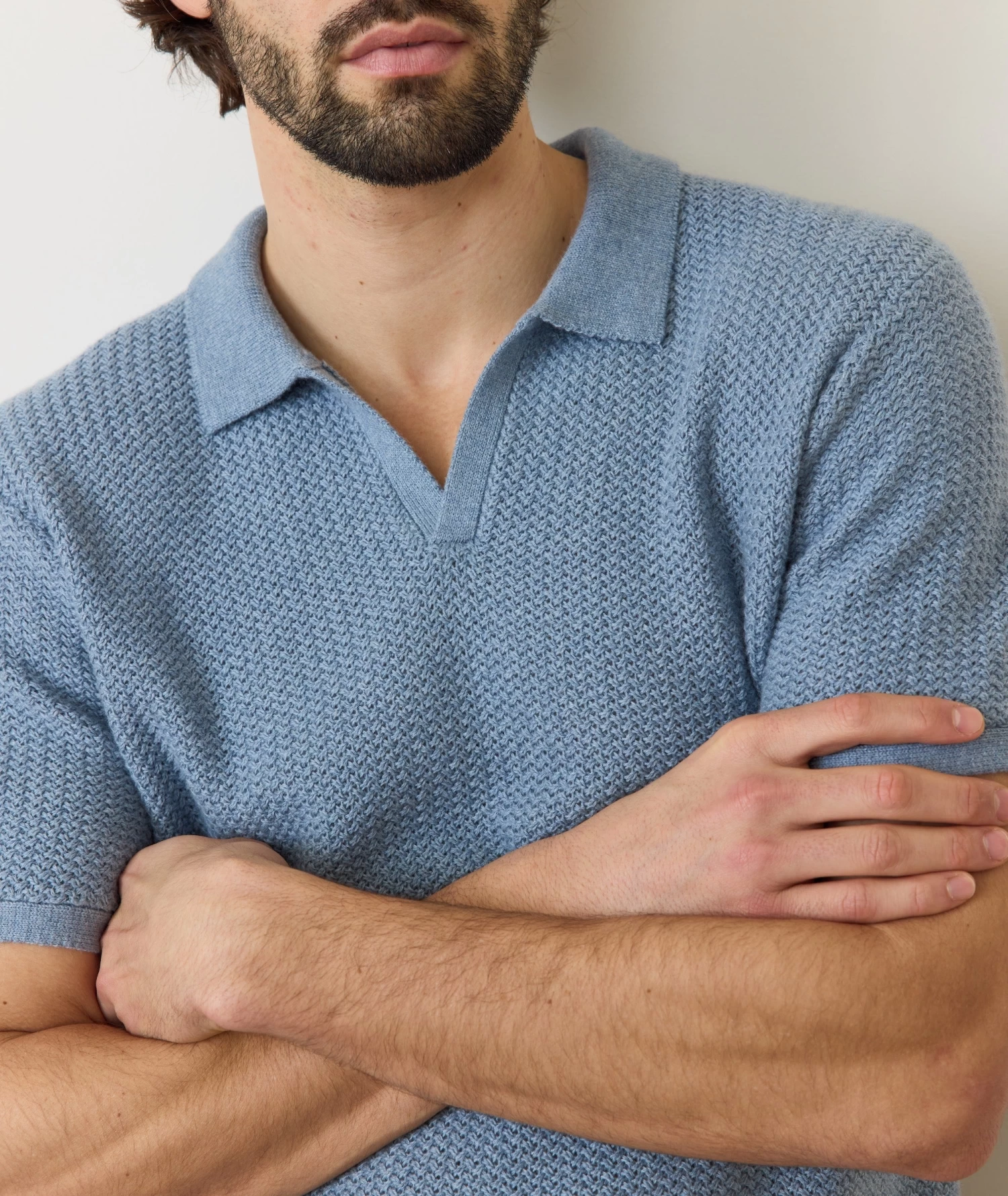 Marine Layer Conrad Sweater Polo In Washed Indigo - Image 4