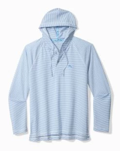 Tommy Bahama Costa Wave Starboard Stripe Hoodie In Cabo Blue