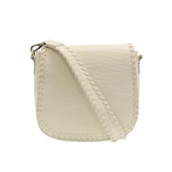 Cream Anne WhipStitch Saddle Crossbody