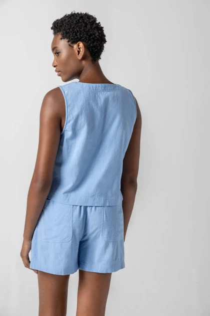 Cross Front Sleeveless Top In Malibu - Image 2