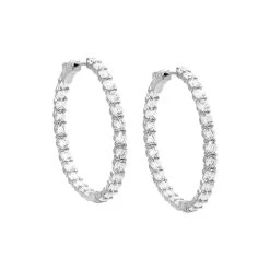 Fancy Tennis Hoops In Silver