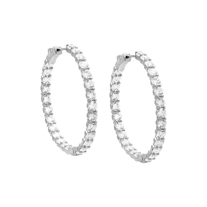 Fancy Tennis Hoops In Silver