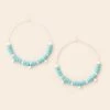 Stone Disc Hoop- Turquoise