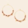Stone Disc Hoop- Rhodonite