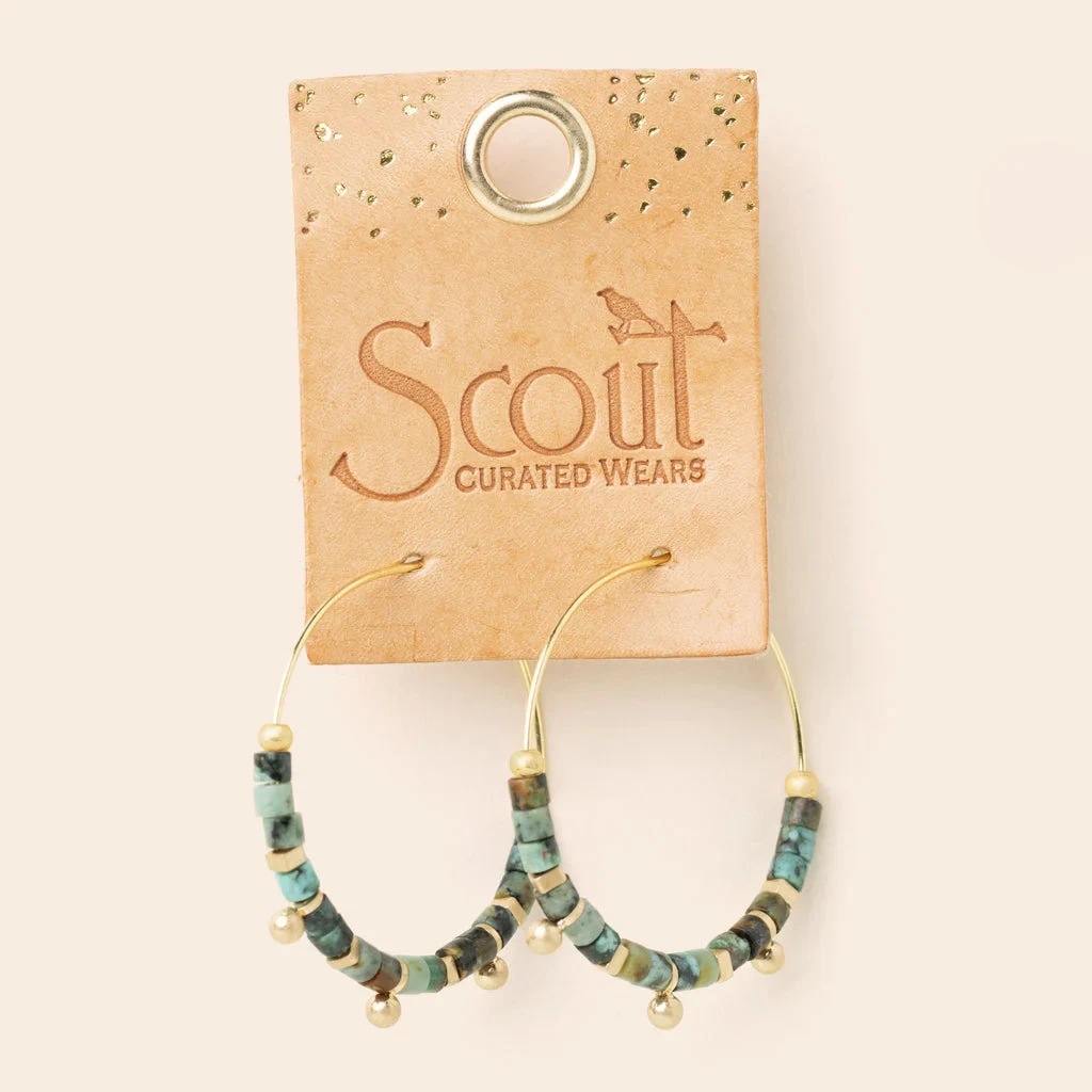 Stone Disc Hoop- African Turquoise - Image 3