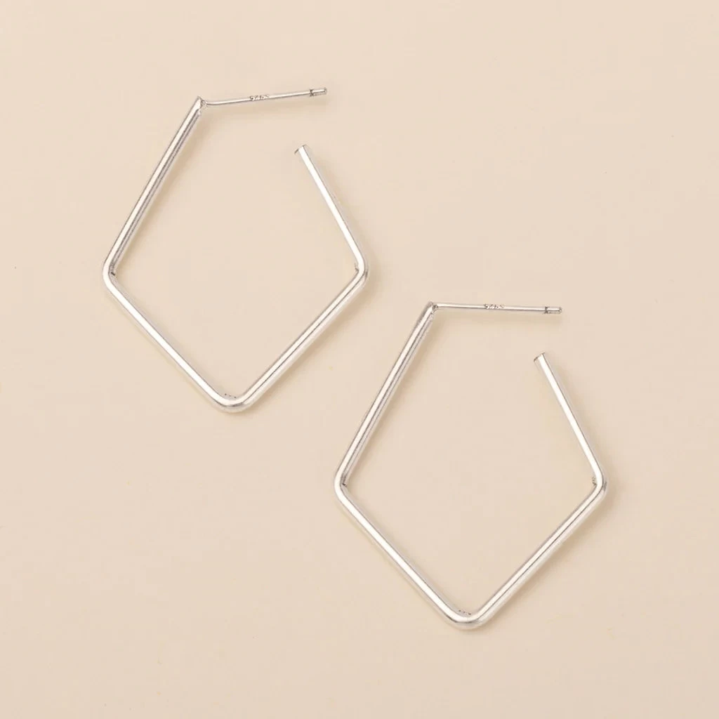 Orion Diamond Hoops In Silver
