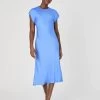 French Connection Ennis Satin Column Midi Dress In Ultramarine