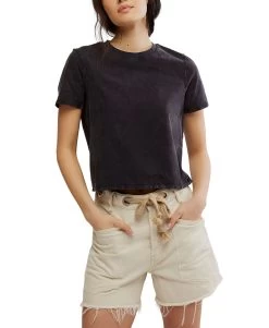 FREE PEOPLE Everyday Tee In Black