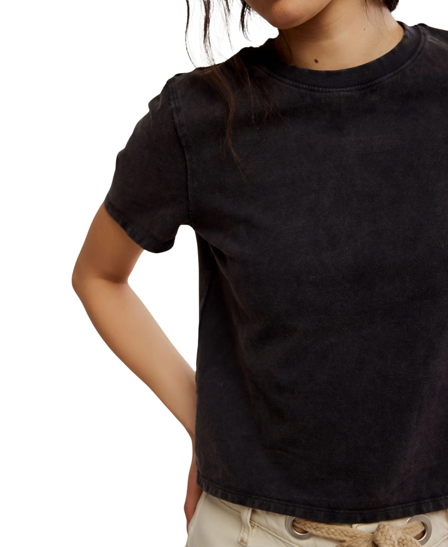 FREE PEOPLE Everyday Tee In Black - Image 4