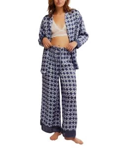 FREE PEOPLE Navy Dreamy Days Pajama Set