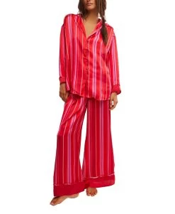 FREE PEOPLE Dreamy Days Pajama Set In Berry