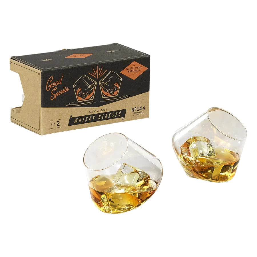 Gentlemen's Hardware Set Of 2 Rocking Whiskey Glasses