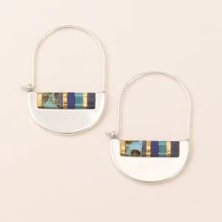 Miyuki Crescent Hoops In Cobalt Silver
