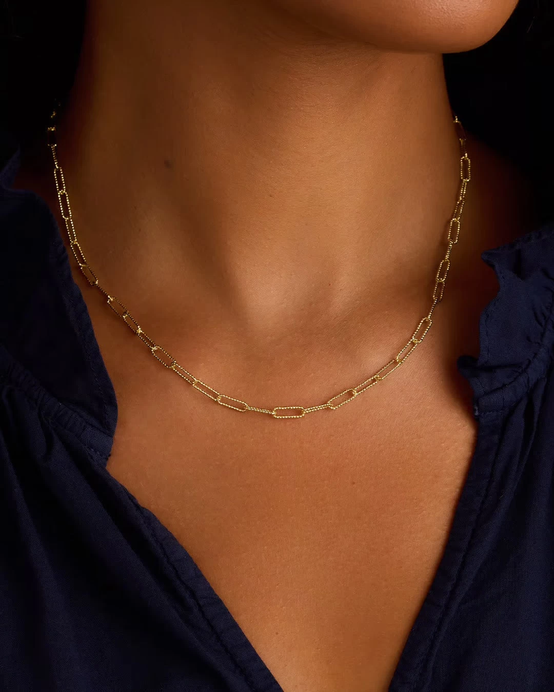 Gold Crew Link Necklace - Image 3