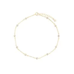 Gold Diamond By The Yard Anklet