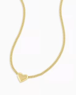 Gold Lou Helium Heart Necklace