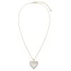 Gold Pave Outlined Heart Stone Necklace