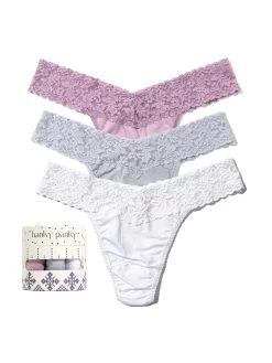 HANKY PANKY Set Of 3 Holiday Cotton Thongs