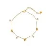 Heart Water Resistant Anklet In Gold