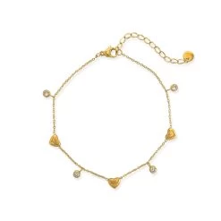 Heart Water Resistant Anklet In Gold