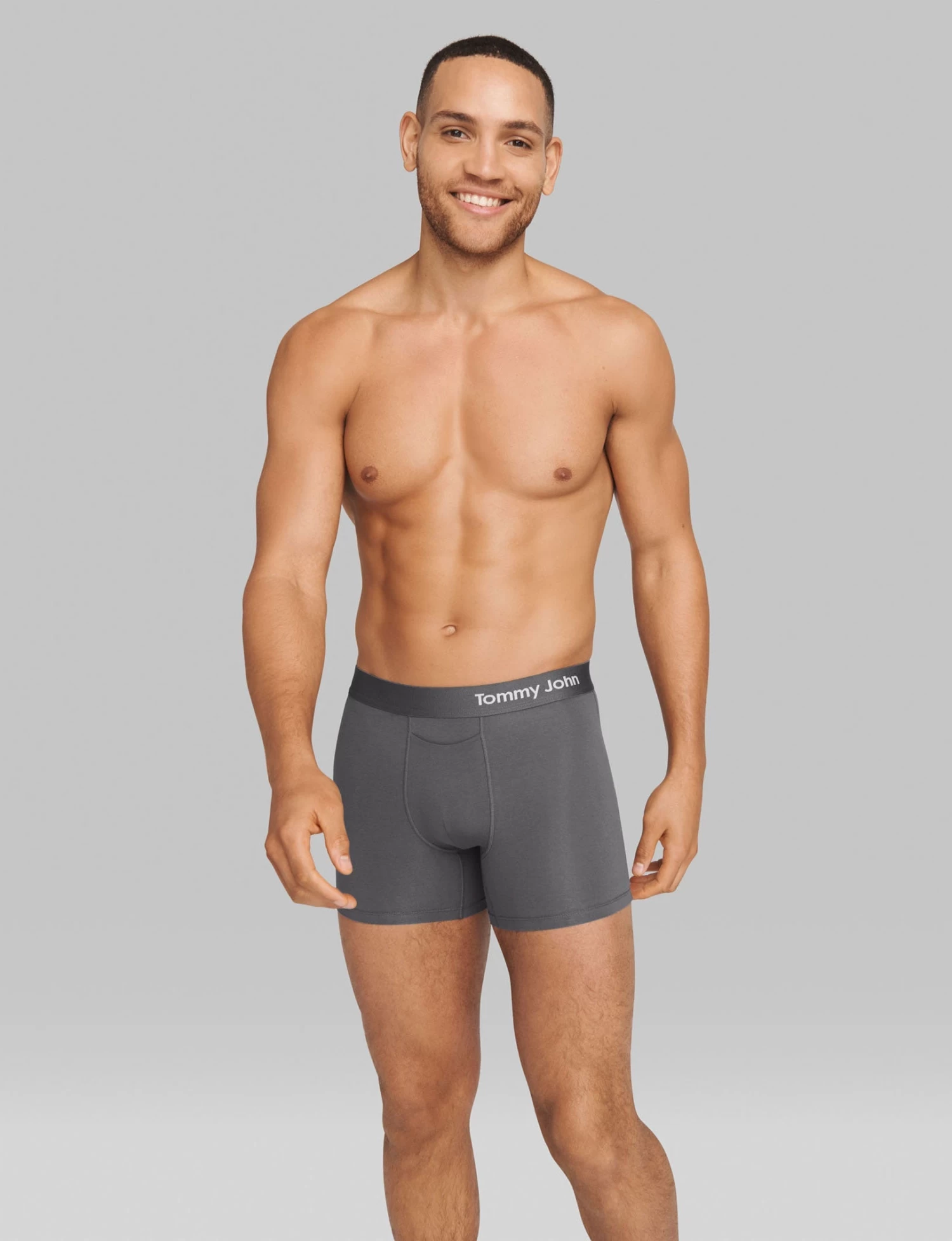 Cool Cotton 4" Boxer Brief In Iron Grey - Image 2