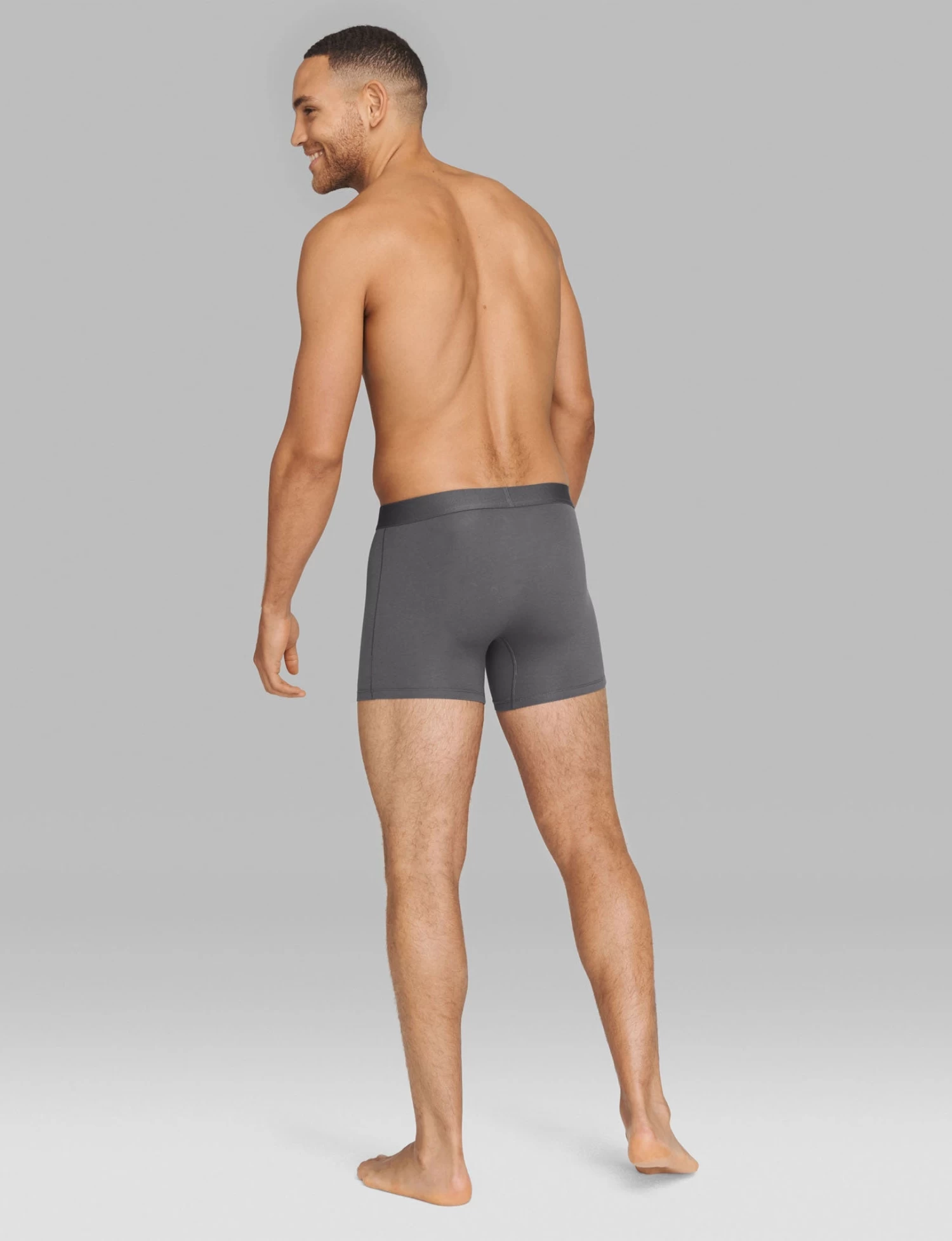Cool Cotton 4" Boxer Brief In Iron Grey - Image 3
