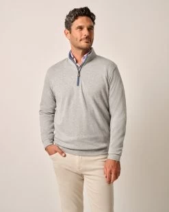 Sully 1/4 Zip Pullover In Light Gray