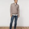 Baron 1/4 Zip Pullover Sweater In Oatmeal