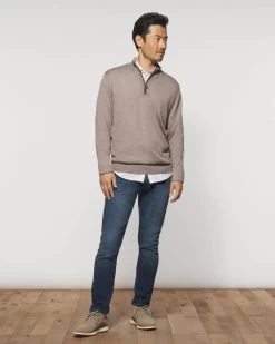 Baron 1/4 Zip Pullover Sweater In Oatmeal