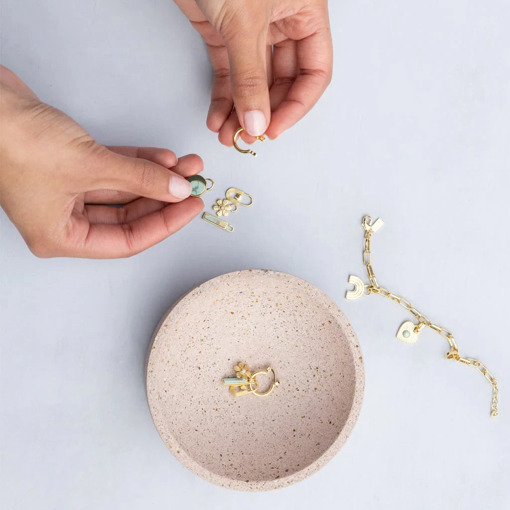 Peace Interchangeable Charm Earrings In Aqua Terra Gold - Image 2