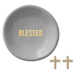 "Blessed" Earrings & Tray Set