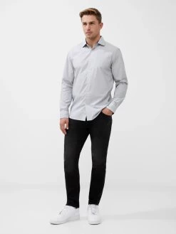 French Connection Long Sleeve All Over Print Shirt In White & Black