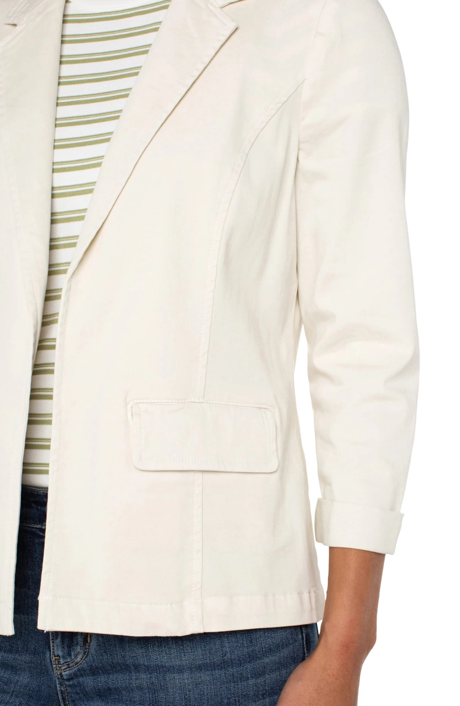 Fitted Blazer In Bone - Image 4