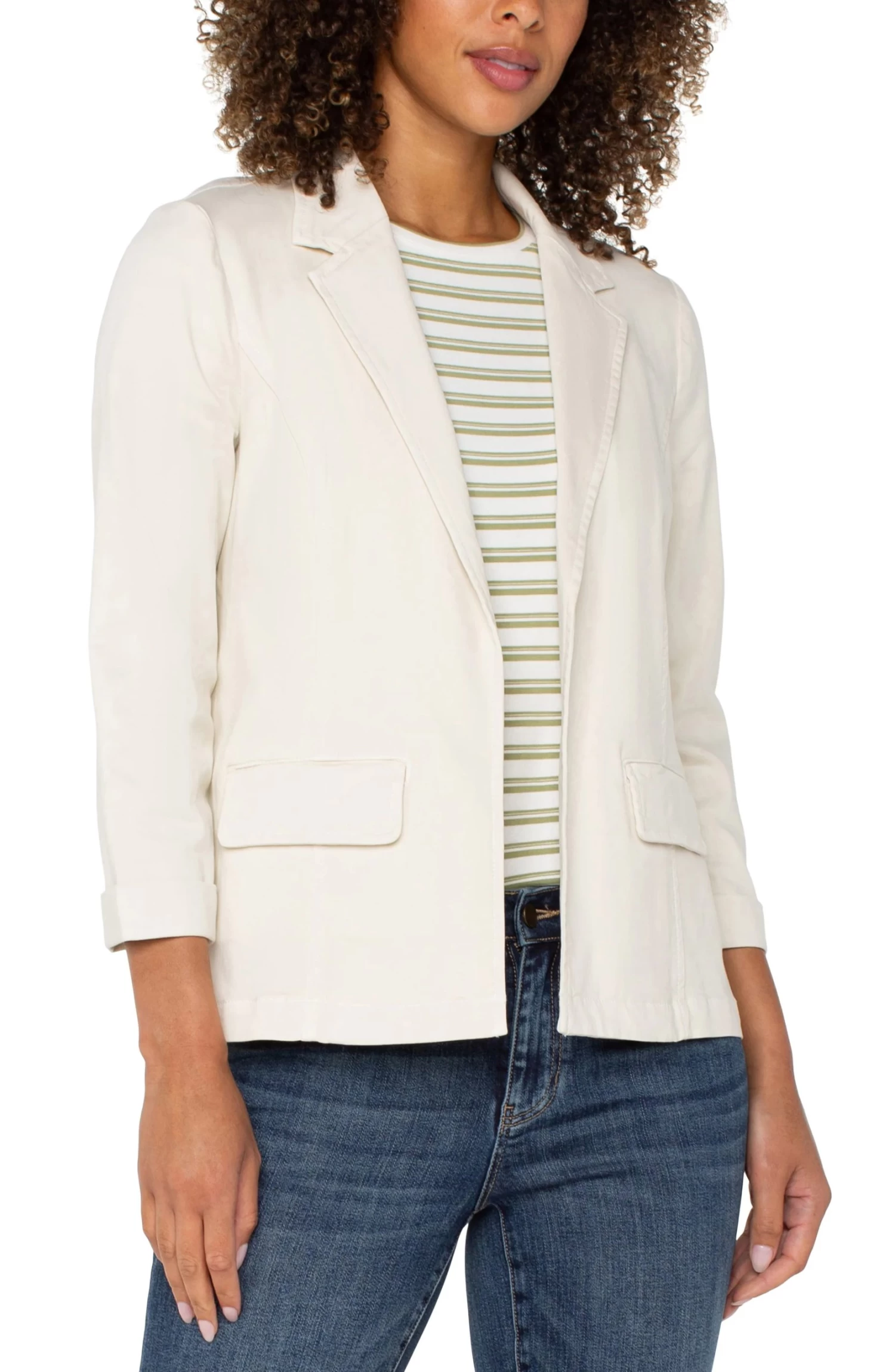 Fitted Blazer In Bone - Image 2