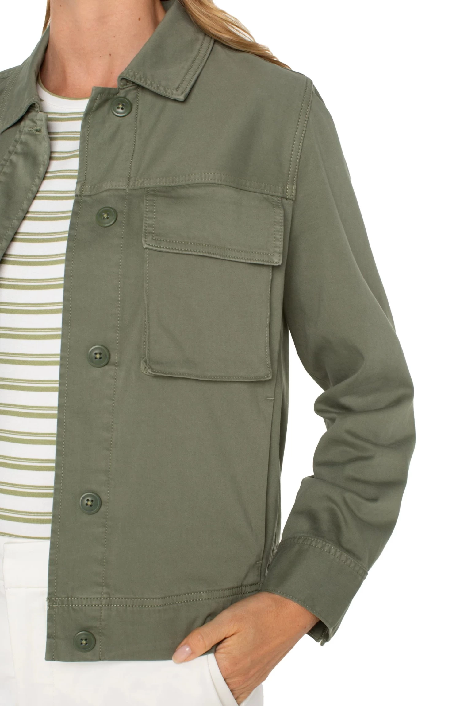 Button Front Cargo Jacket - Image 3