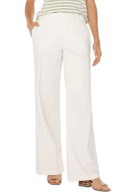 Kelsey Wide Leg Trouser In Bone