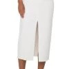 Bone White Front Slit Maxi Skirt