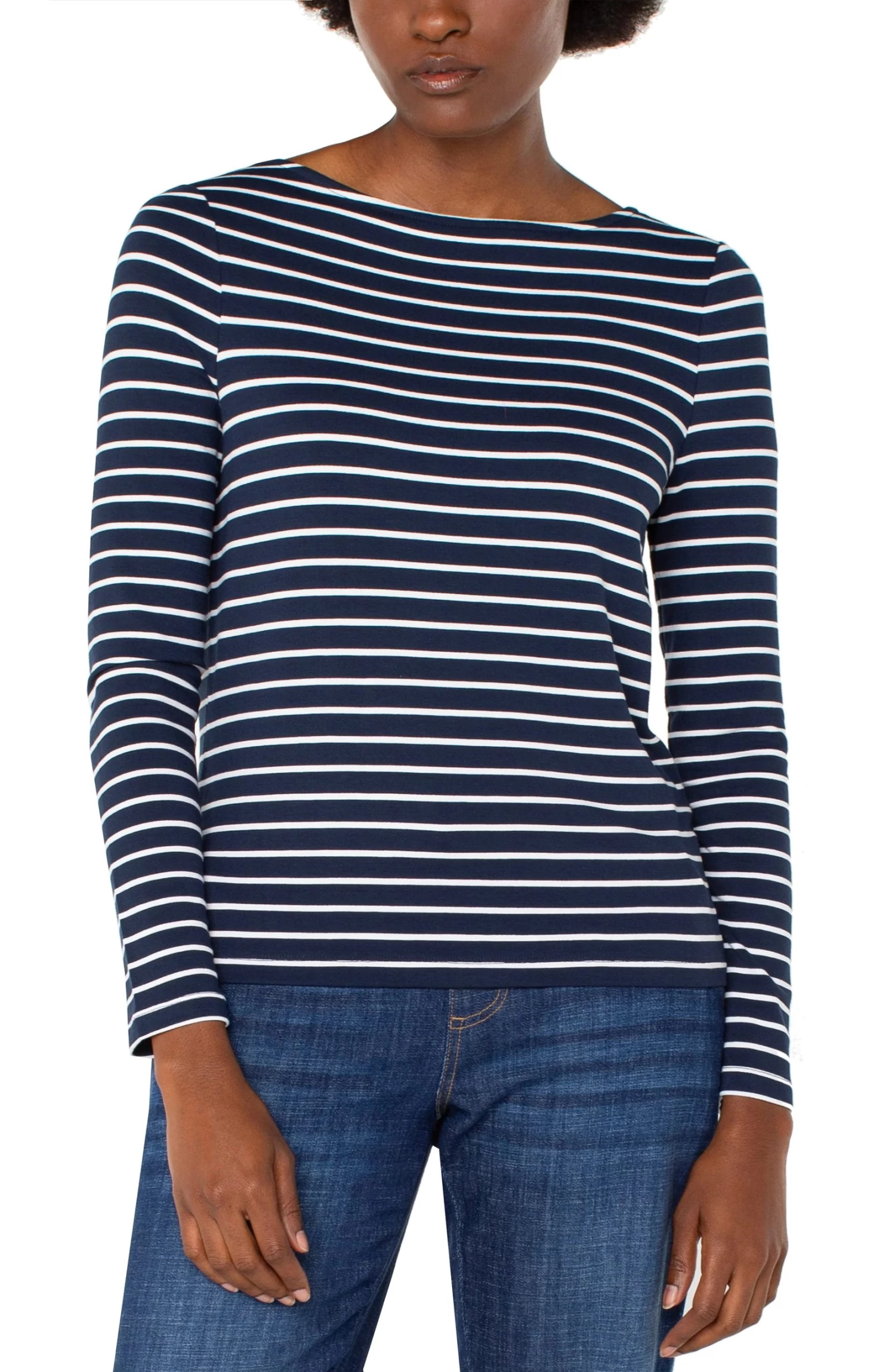 Long Sleeve Boatneck Knit Top - Image 2