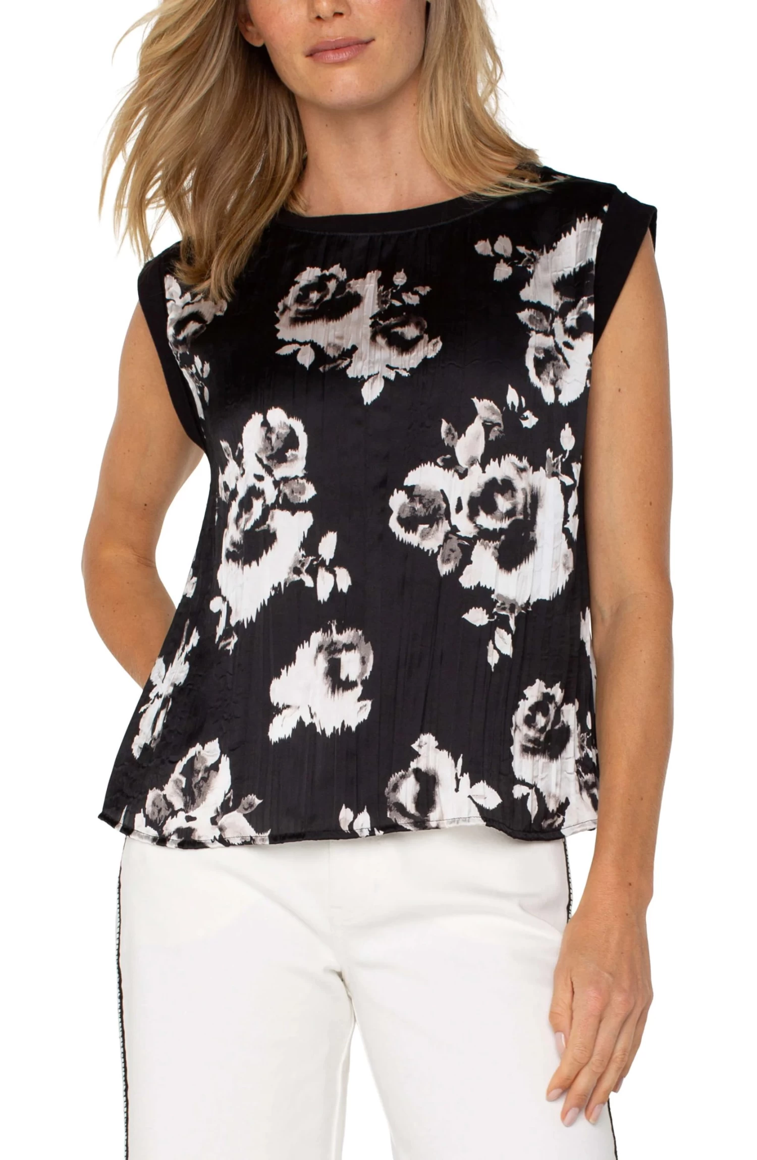 Sleeveless Woven Knit Top - Image 3