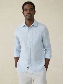 Laguna Linen Shirt In Light Blue Melange